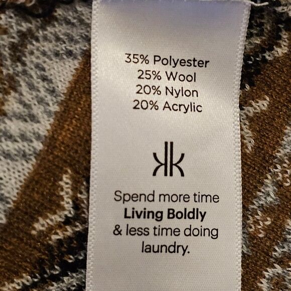 Krimson Klover Hailey Hoodie wool blend White/Grey/Taiupe Size Large - Picture 7 of 7